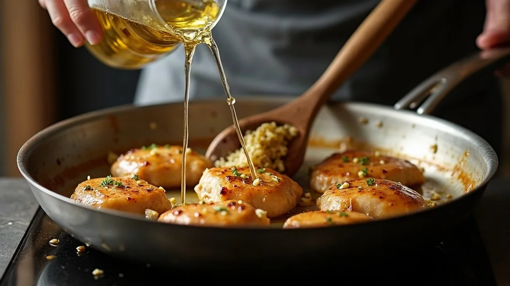 Desglasado con vino blanco y chup-chup